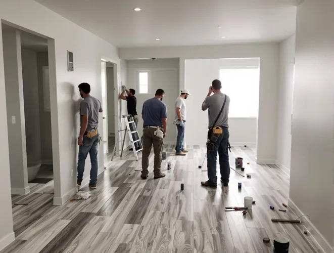 Unit turn renovation crew at work — apartment renovation contractor Texas